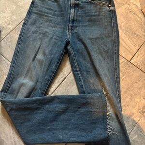 High Waisted Smokin Double Heel “Beyond the Sky” frayed hem.